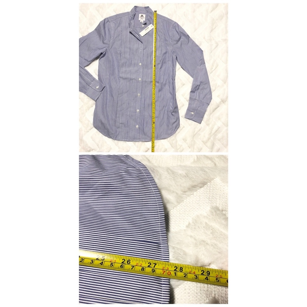 Jcrew Thomas Mason Pleated Button Front Shirt Sz 2 - Picture 6 of 8